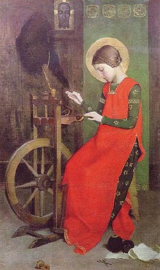 Marianne Stokes St Elizabeth of Hungary Spinning for the Poor China oil painting art